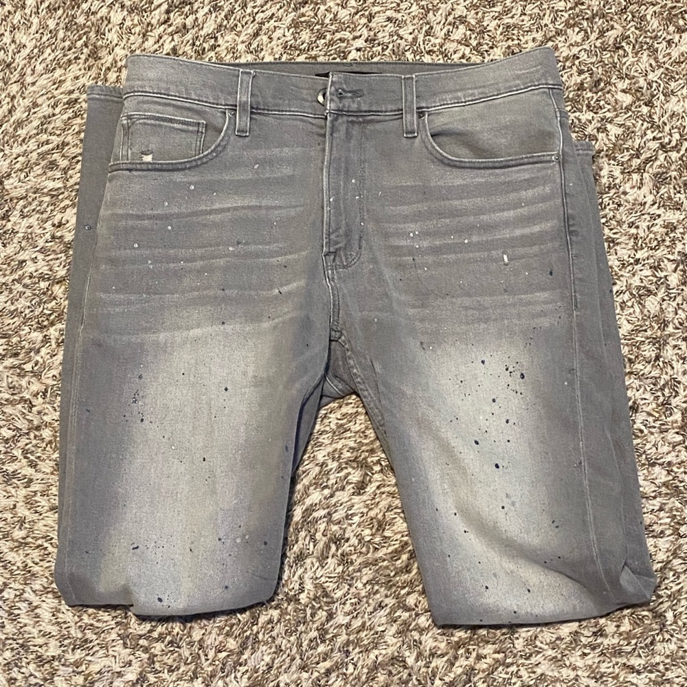 Hudson Jeans Zack Skinny Jeans Concrete Spray Gray Size 34 Retail: $185